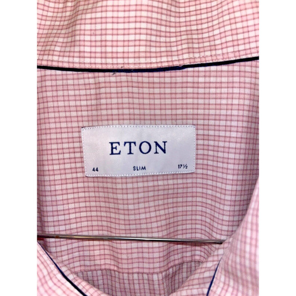ETON Slim Button Down Dress Shirt Spread Collar Check/Plaid 17.5 44 - Picture 4 of 7